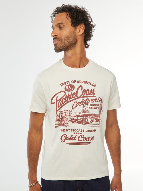 T-shirt met print en korte mouwen - Kiabi