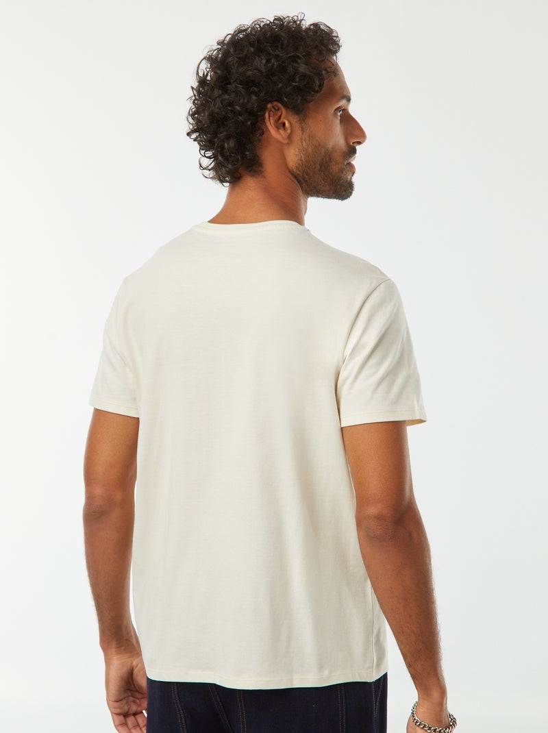 T-shirt met print en korte mouwen Biege - Kiabi