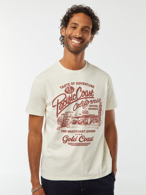 T-shirt met print en korte mouwen - Kiabi