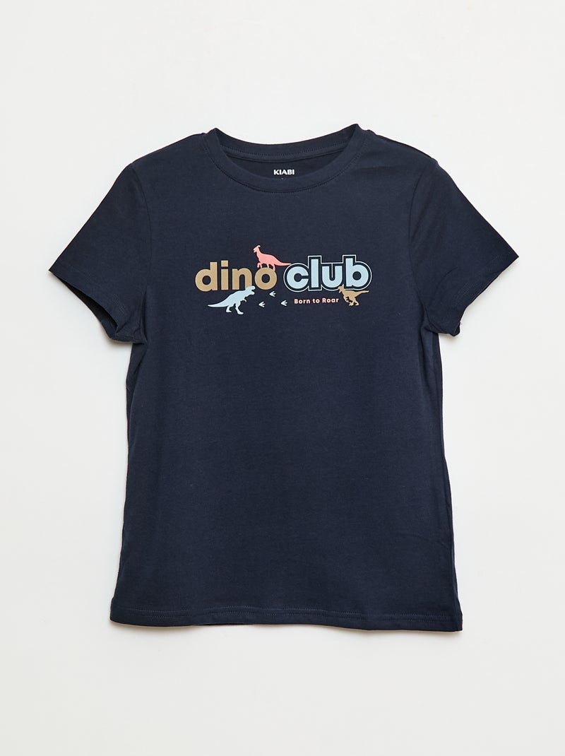 T-shirt met print en korte mouwen Blauw - Kiabi