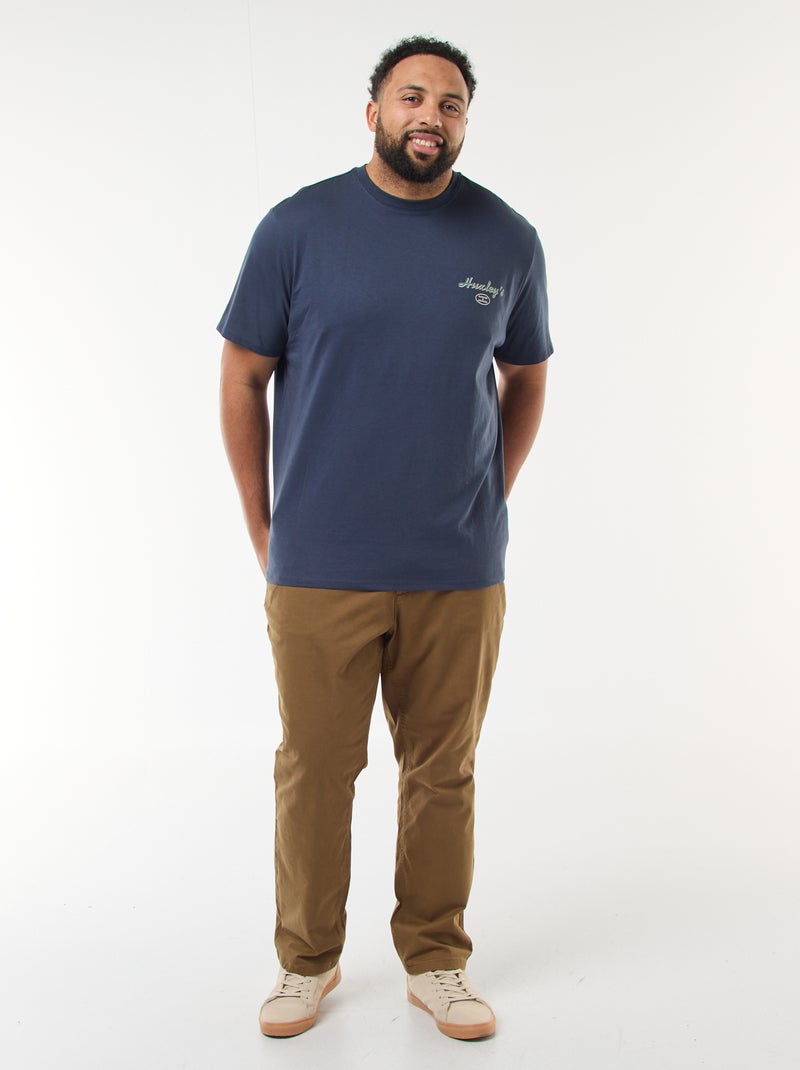 T-shirt met print en korte mouwen Blauw - Kiabi