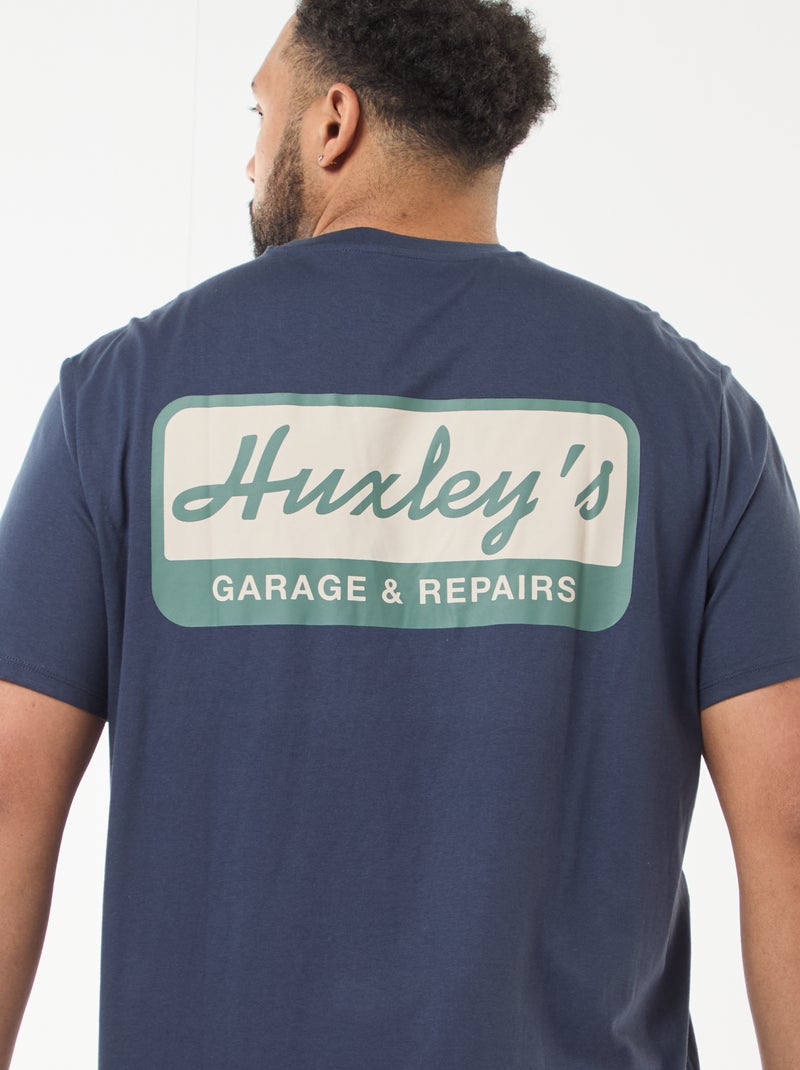 T-shirt met print en korte mouwen Blauw - Kiabi