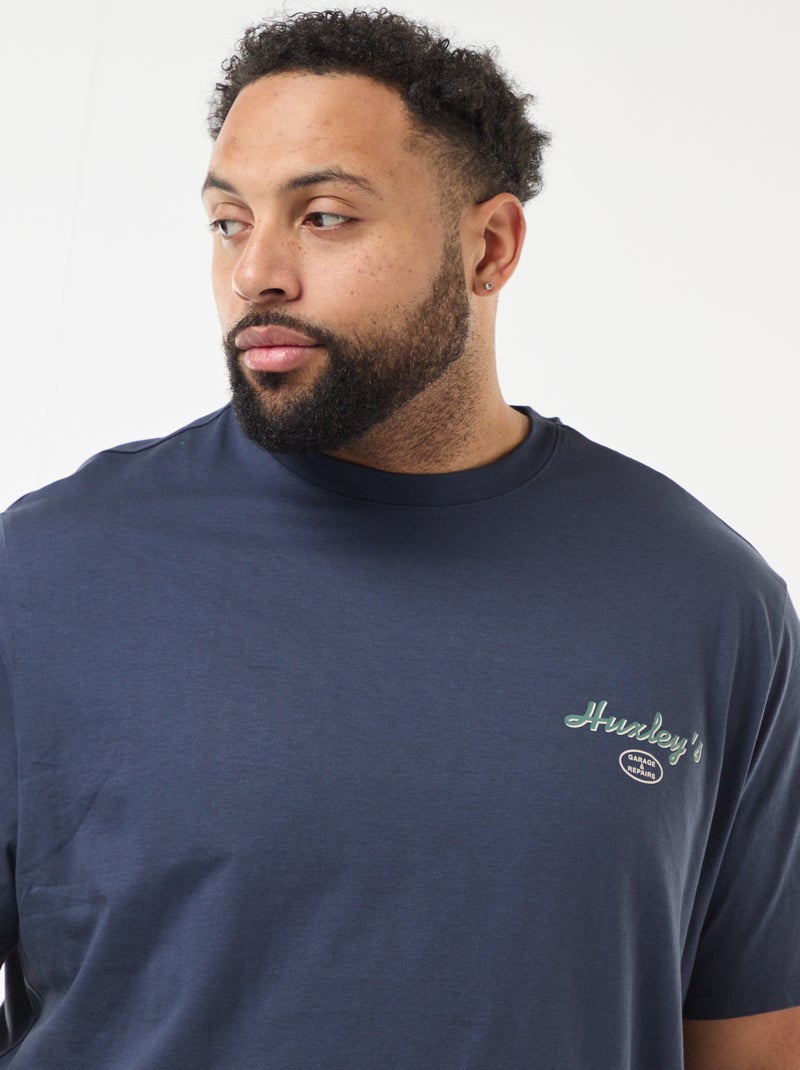 T-shirt met print en korte mouwen Blauw - Kiabi