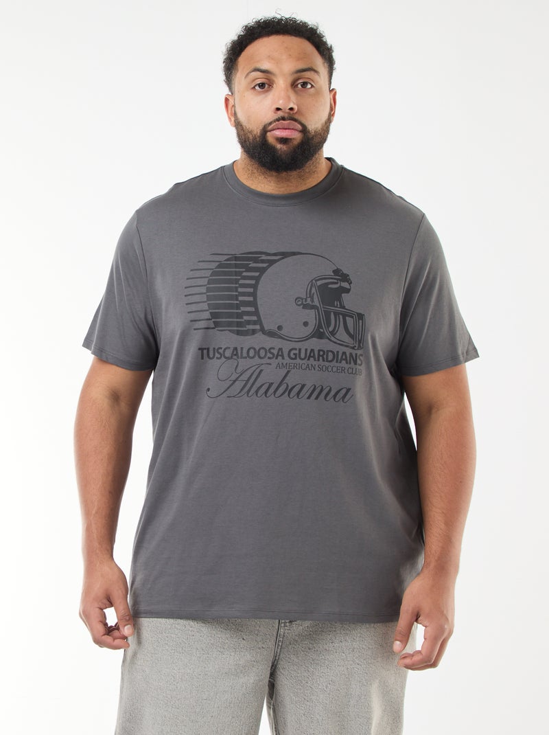 T-shirt met print en korte mouwen Grijs - Kiabi