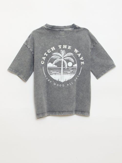 T-shirt met print en korte mouwen - Kiabi