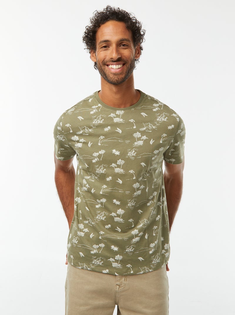 T-shirt met print en korte mouwen Groen - Kiabi