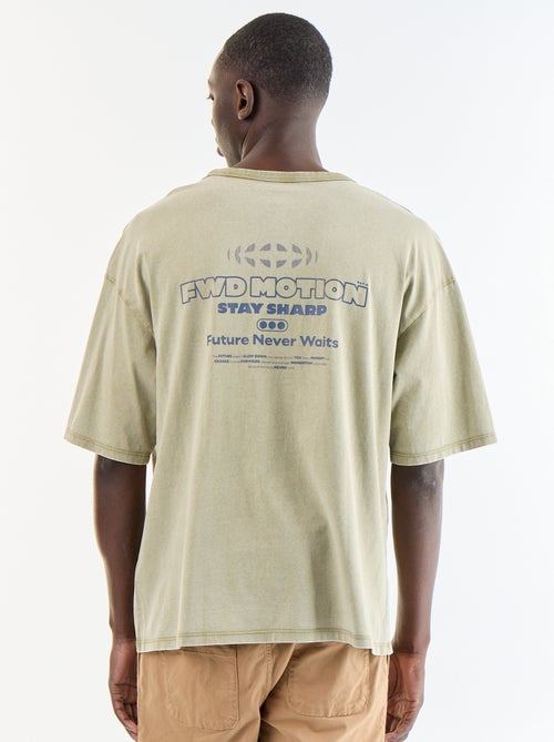 T-shirt met print en korte mouwen in vintage stijl - Kiabi