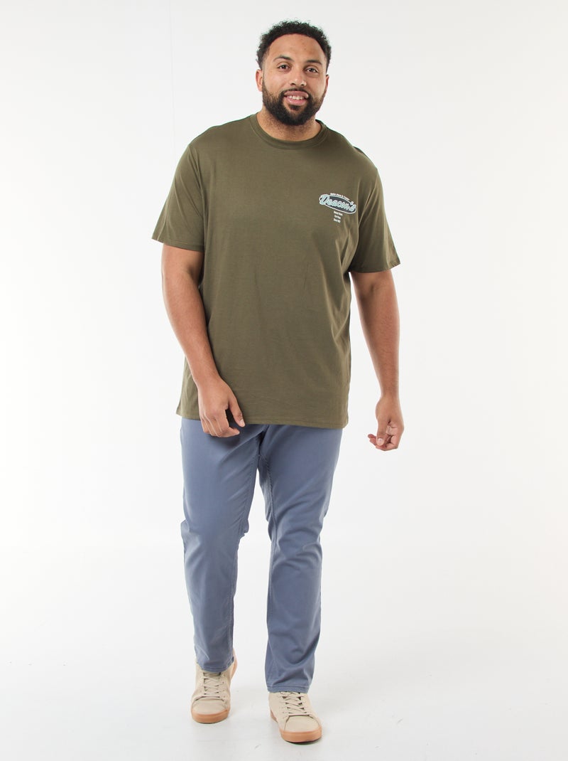 T-shirt met print en korte mouwen Kaki - Kiabi