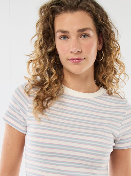 T-shirt met print en korte mouwen met motief - Kiabi