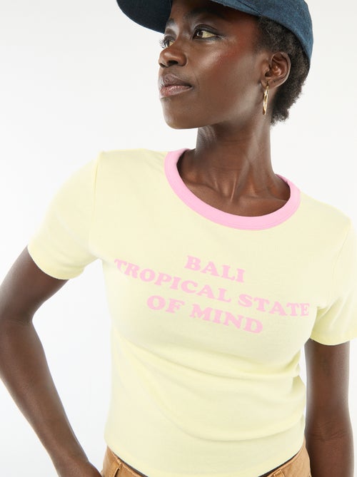 T-shirt met print en korte mouwen met motief - Kiabi