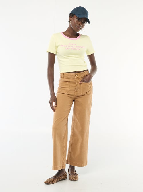 T-shirt met print en korte mouwen met motief - Kiabi