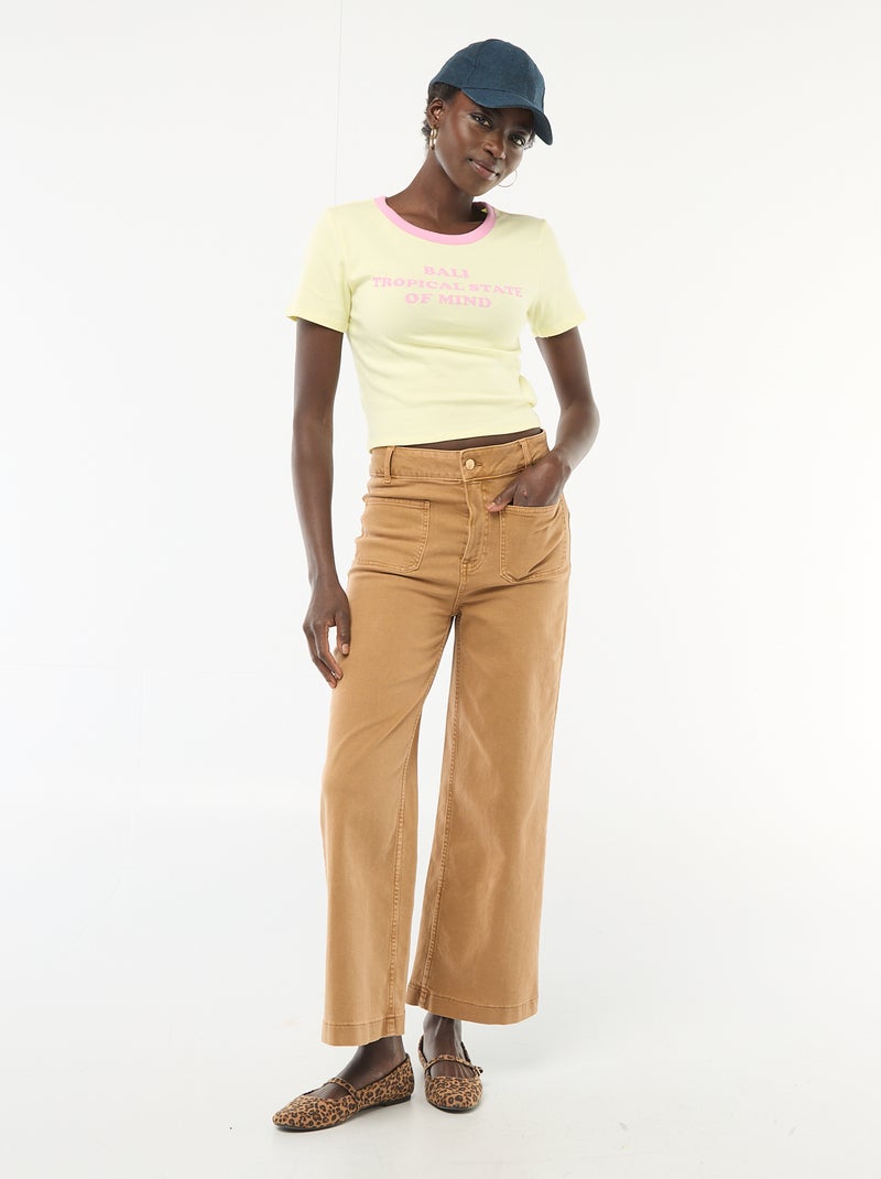 T-shirt met print en korte mouwen met motief Geel - Kiabi