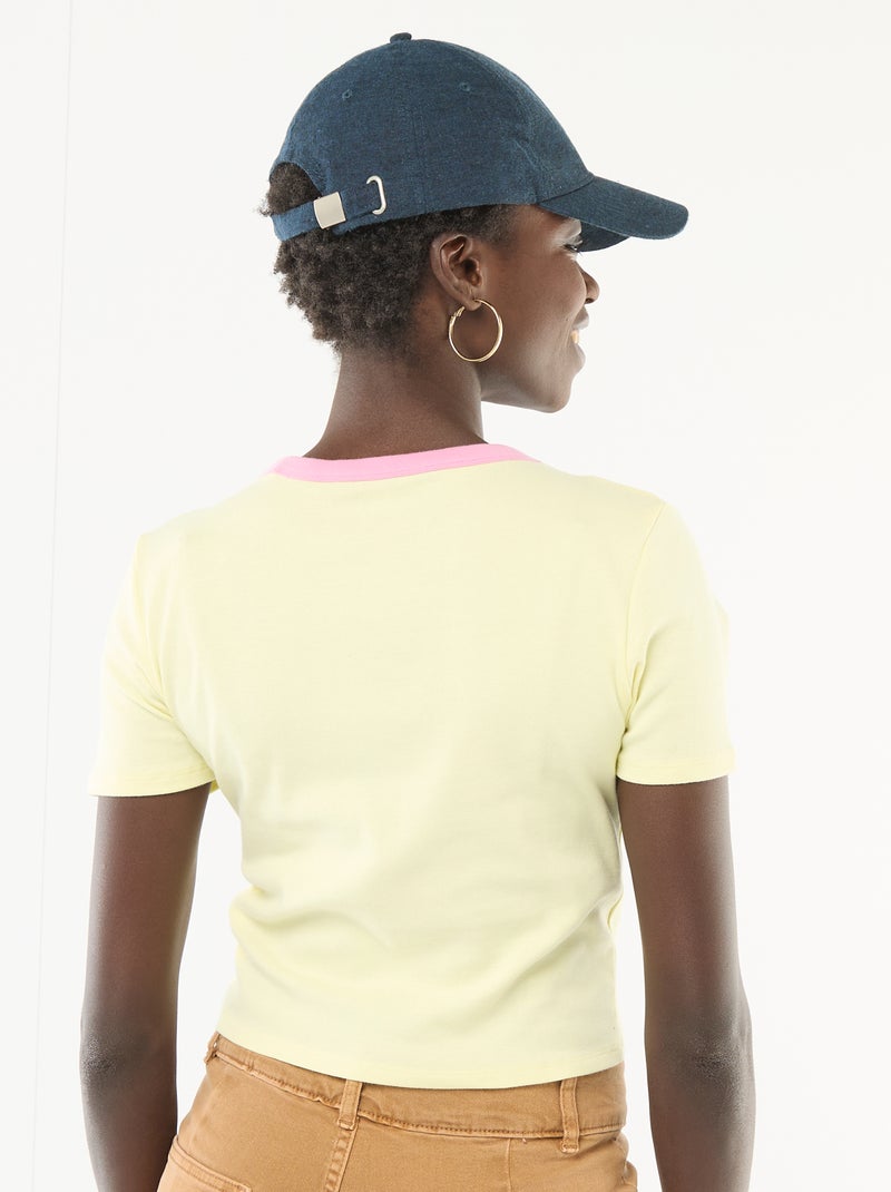 T-shirt met print en korte mouwen met motief Geel - Kiabi