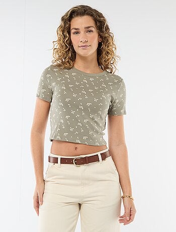 T-shirt met print en korte mouwen met motief