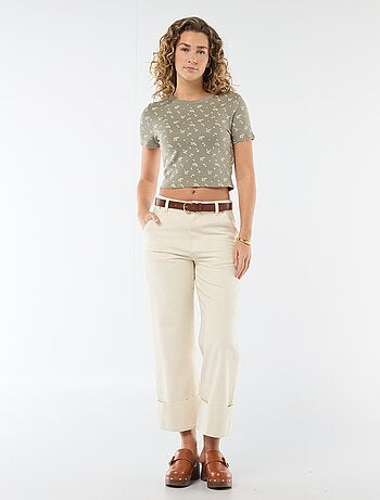 T-shirt met print en korte mouwen met motief