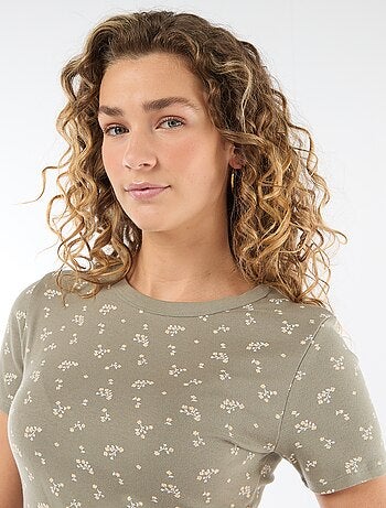 T-shirt met print en korte mouwen met motief
