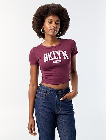 T-shirt met print en korte mouwen met motief