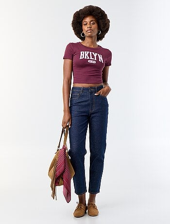 T-shirt met print en korte mouwen met motief