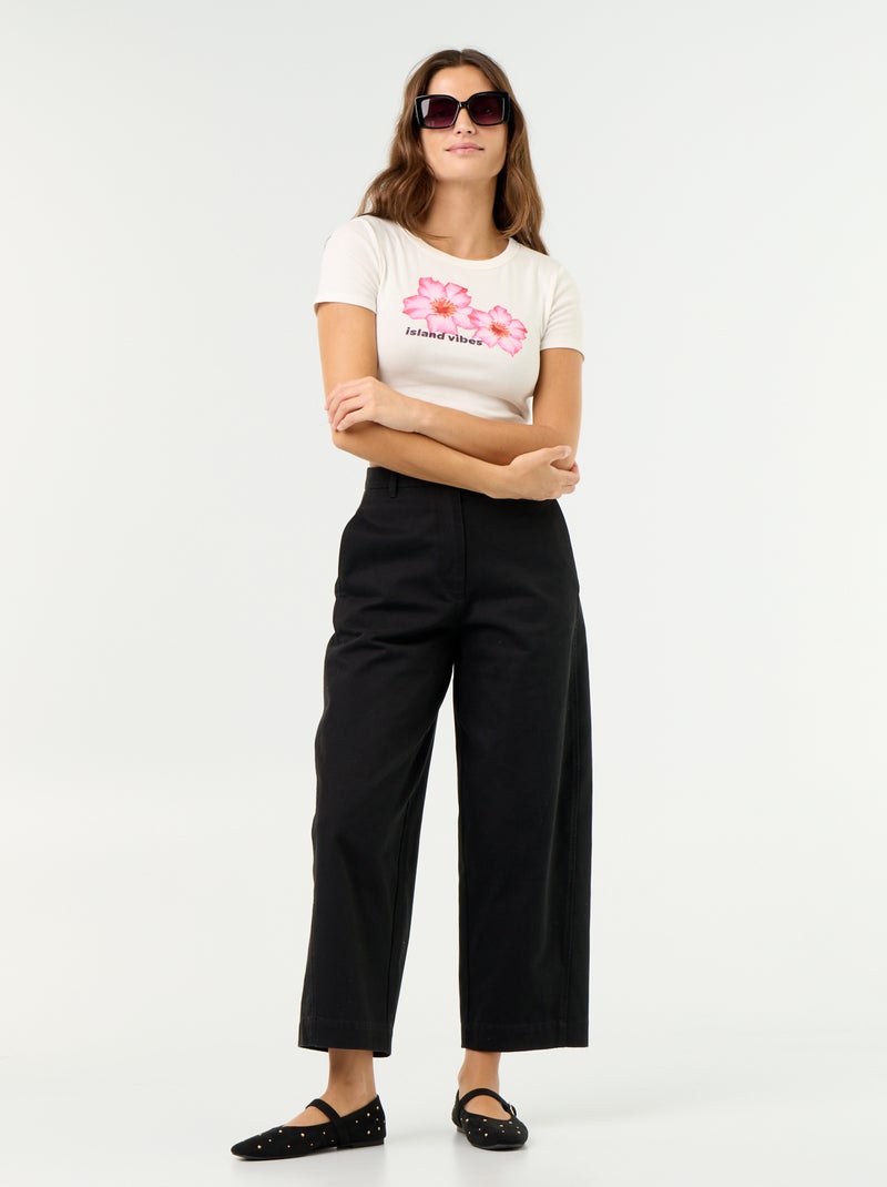 T-shirt met print en korte mouwen met motief Wit - Kiabi