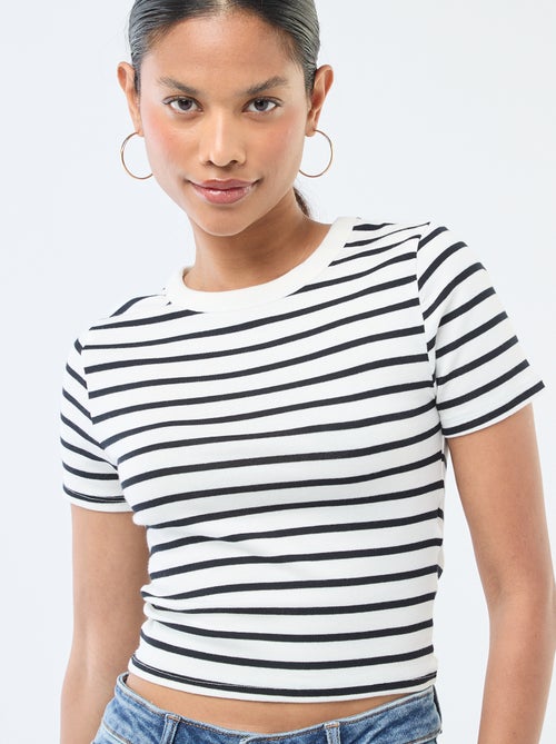 T-shirt met print en korte mouwen met motief - Kiabi