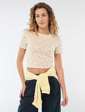 T-shirt met print en korte mouwen met motief