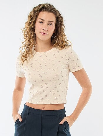T-shirt met print en korte mouwen met motief