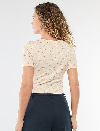 T-shirt met print en korte mouwen met motief