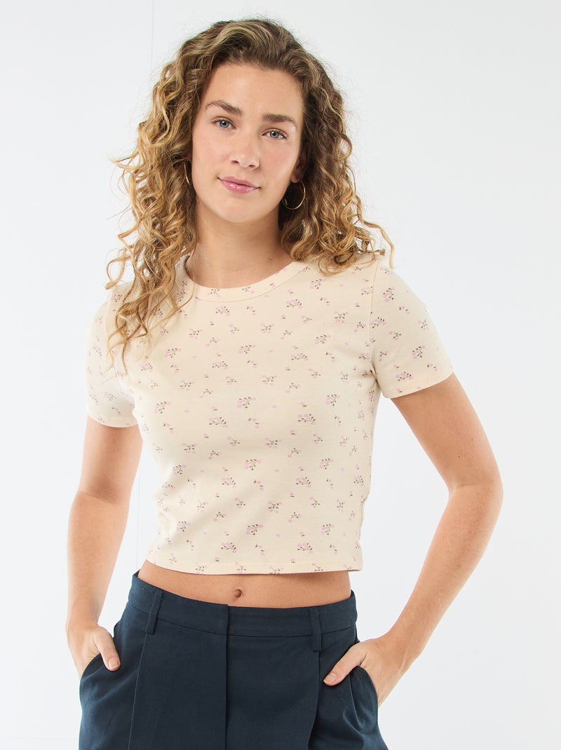 T-shirt met print en korte mouwen met motief Wit - Kiabi