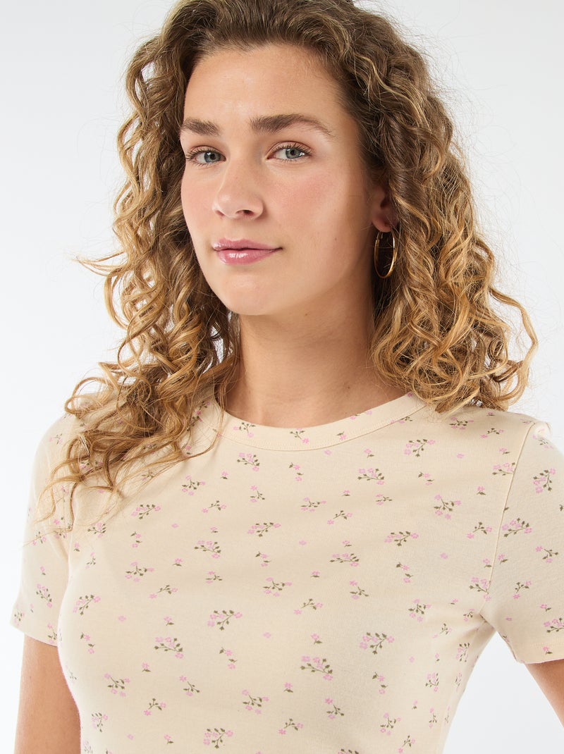 T-shirt met print en korte mouwen met motief Wit - Kiabi