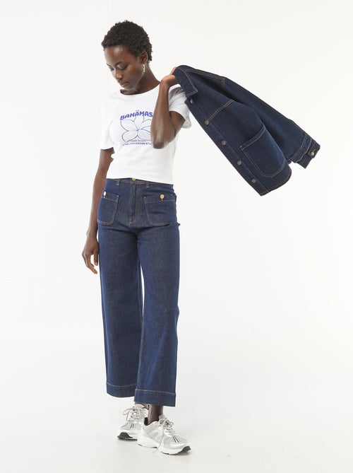 T-shirt met print en korte mouwen met motief - Kiabi