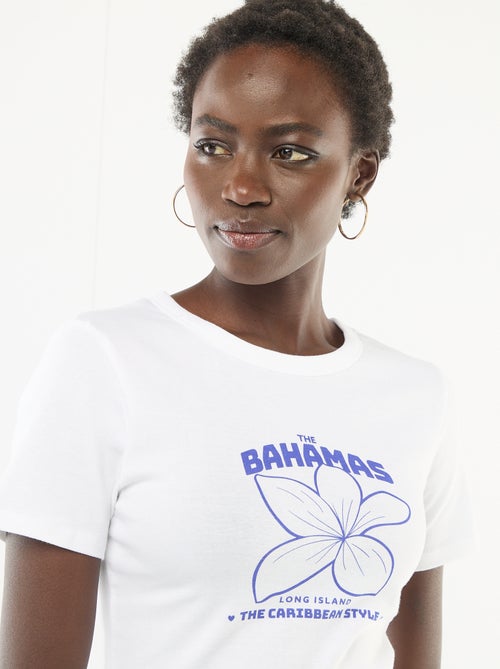 T-shirt met print en korte mouwen met motief - Kiabi