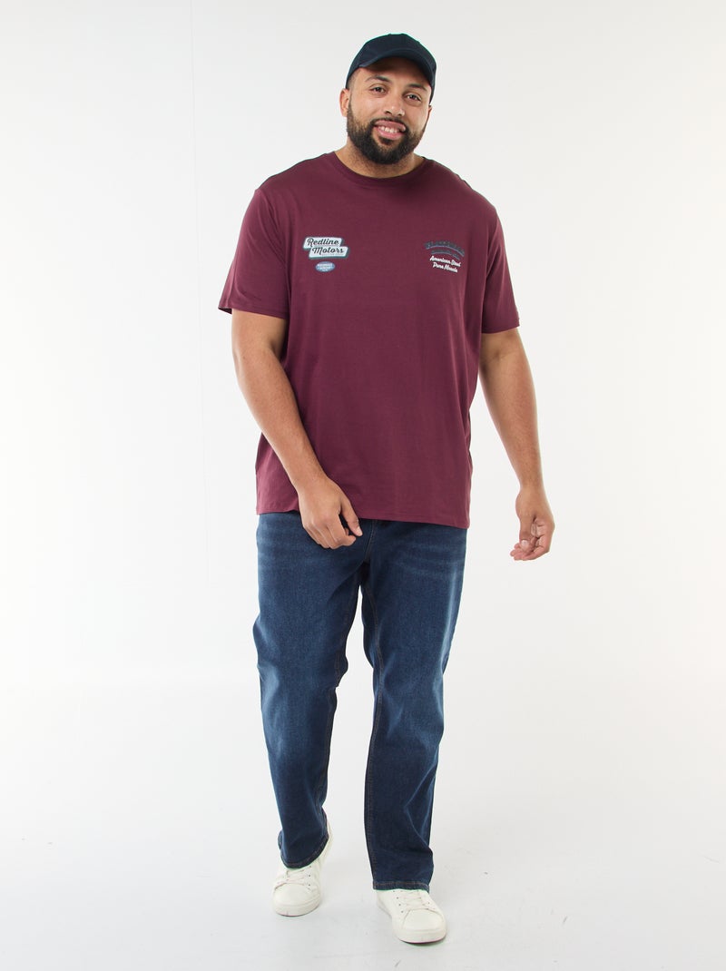 T-shirt met print en korte mouwen Rood - Kiabi