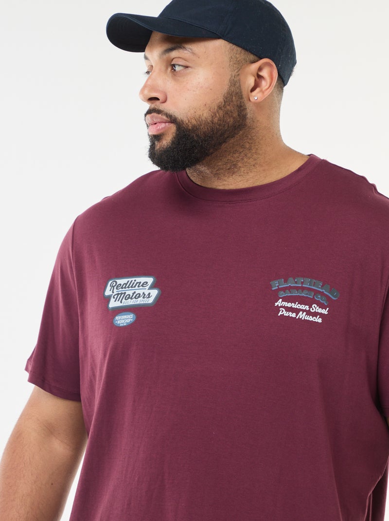 T-shirt met print en korte mouwen Rood - Kiabi