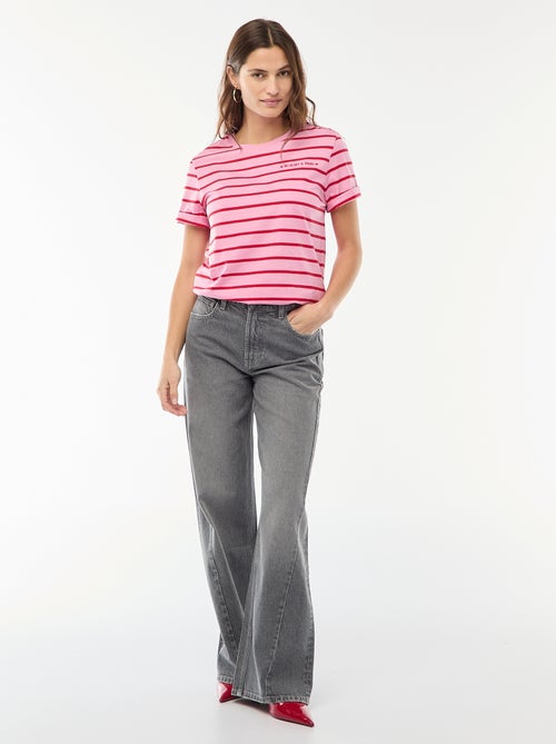 T-shirt met print en korte mouwen - Kiabi