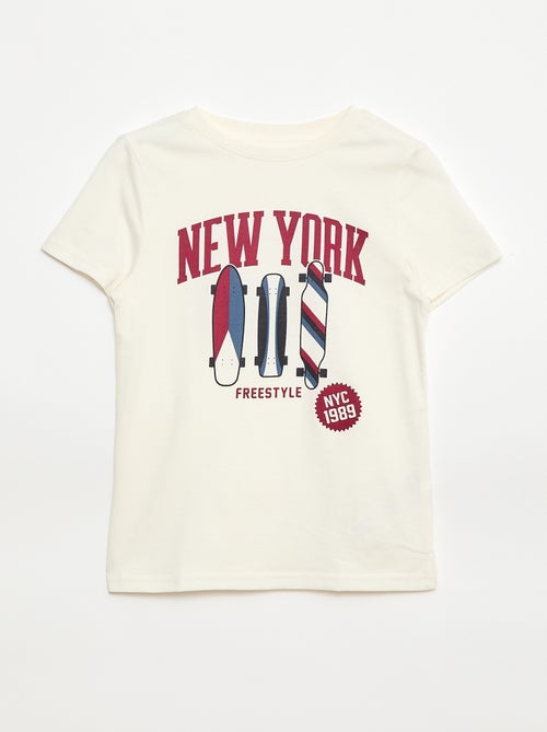 T-shirt met print en korte mouwen - Kiabi