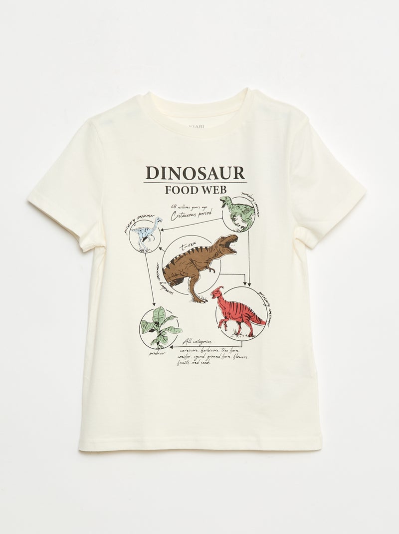 T-shirt met print en korte mouwen Wit - Kiabi