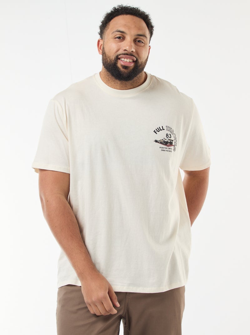 T-shirt met print en korte mouwen Wit - Kiabi