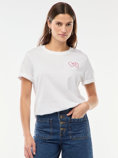 T-shirt met print en korte mouwen - Kiabi