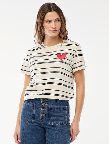 T-shirt met print en korte mouwen