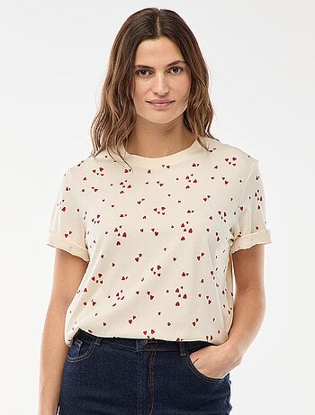 T-shirt met print en korte mouwen