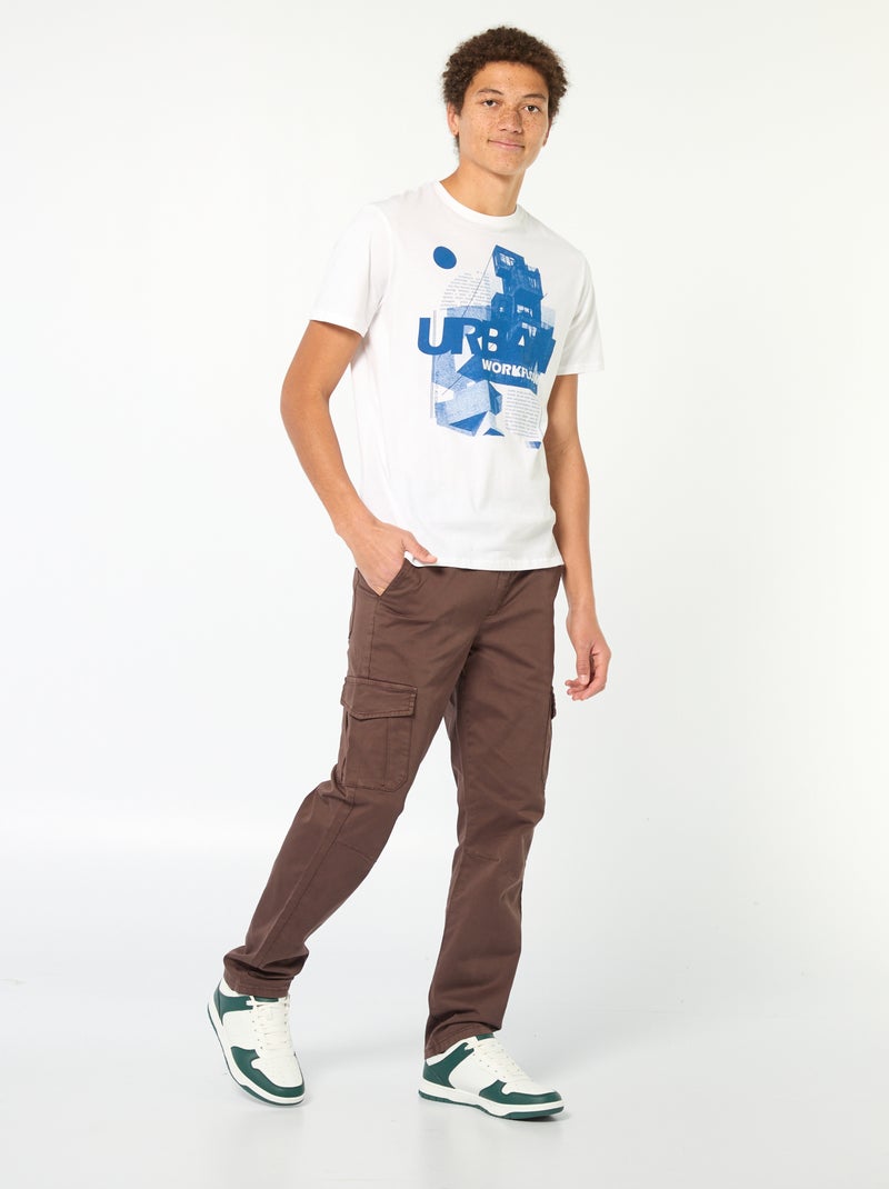 T-shirt met print en korte mouwen Wit - Kiabi