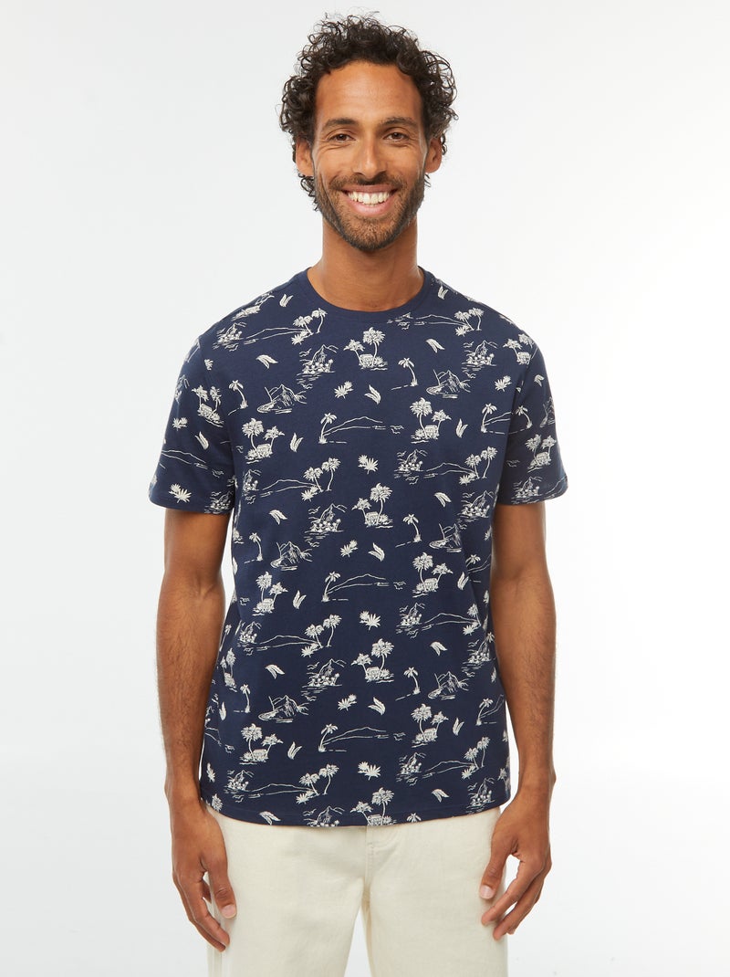 T-shirt met print en korte mouwen Zwart - Kiabi