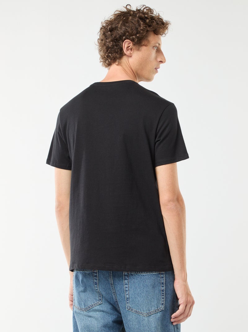 T-shirt met print en korte mouwen Zwart - Kiabi