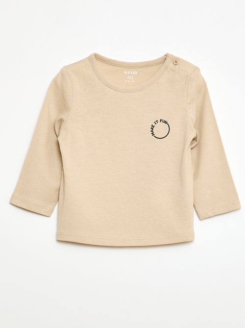 T-shirt met print en lange mouw - Kiabi