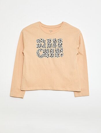 T-shirt met print en lange mouw