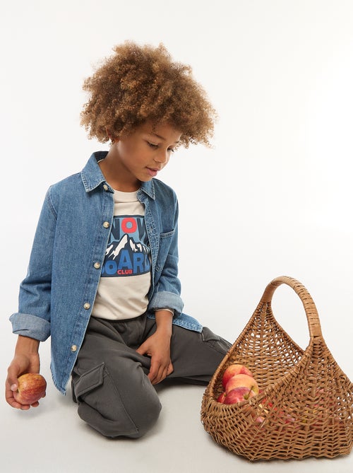 T-shirt met print en lange mouw - Kiabi