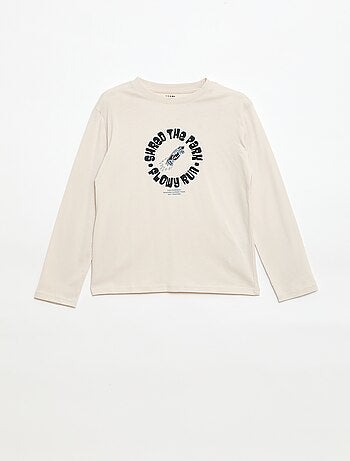 T-shirt met print en lange mouw