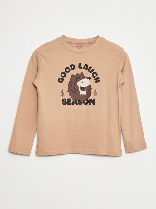 T-shirt met print en lange mouw - Kiabi