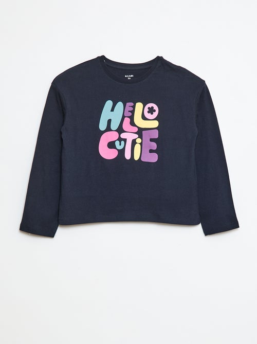 T-shirt met print en lange mouw - Kiabi