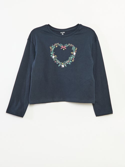 T-shirt met print en lange mouw - Kiabi